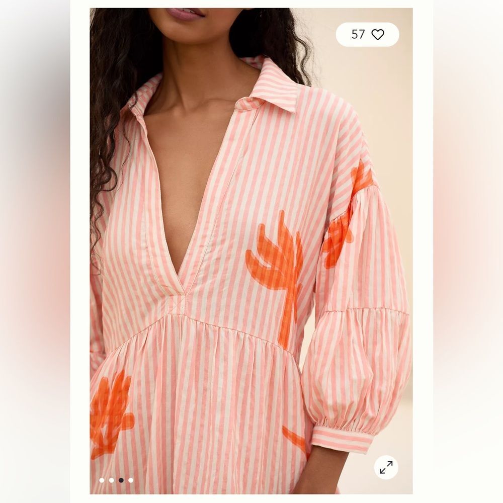 Anthropologie Celandine The Carolita Printed Tiered Shirt Dress - Picture 3 of 6